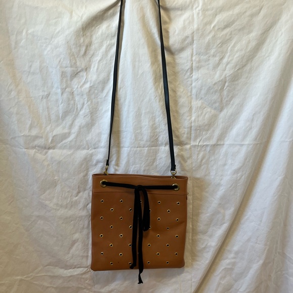 Clare V Delphine Bag with leather grommets and black leather strap. - Picture 12 of 16